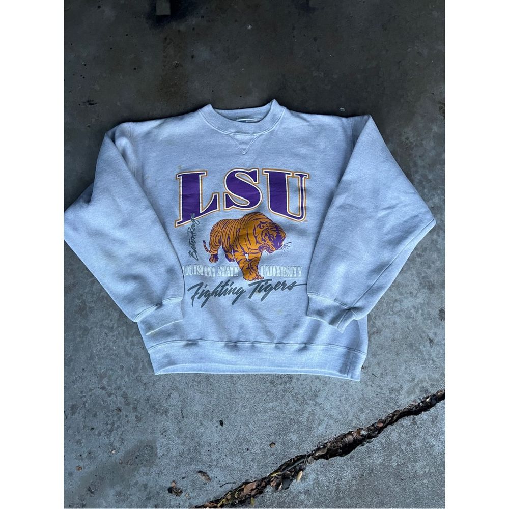Vintage LSU Fighting Tigers Grey Crewneck size L